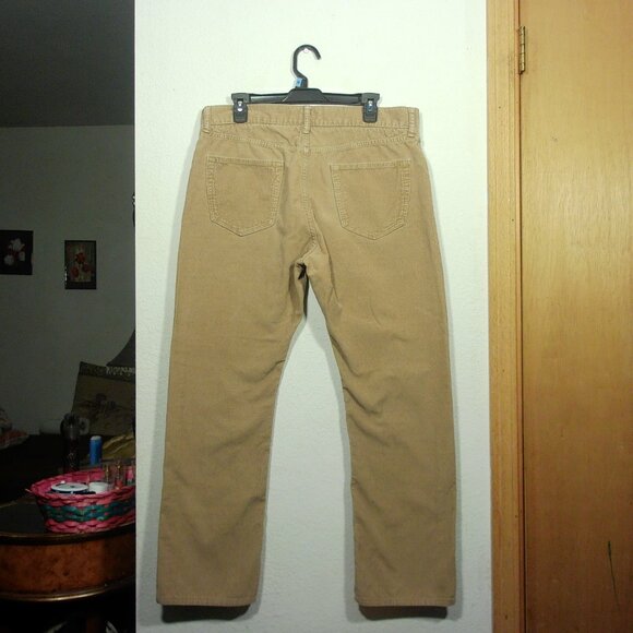 Banana Republic Straight Leg Corduroy Men's 35x30 Beige 5-Pocket Pima Cotton - Picture 5 of 11